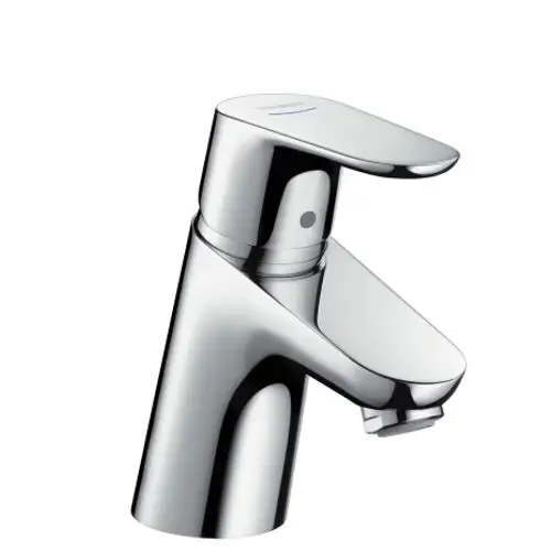Chromfarbenes Standventil mit Hebelgriff von Hansgrohe, geeignet für Kaltwasser oder vorgemischtes Wasser, ohne Ablaufgarnitur.